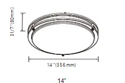 AL001 LED Ceiling Light 14 inch size
