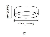 AL002 LED Ceiling Light 12 inch size