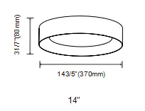 AL002 LED Ceiling Light 14 inch size