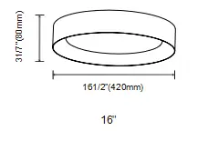 AL002 LED Ceiling Light 16 inch size