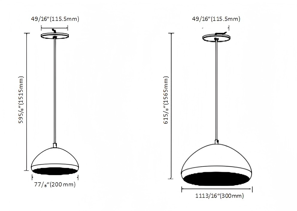 US PD173 LED Pendant Light 8&12 inch size(1)
