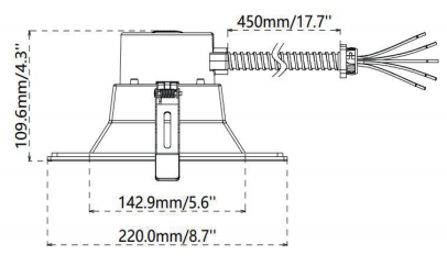 CDL05 downlight 6 inch size
