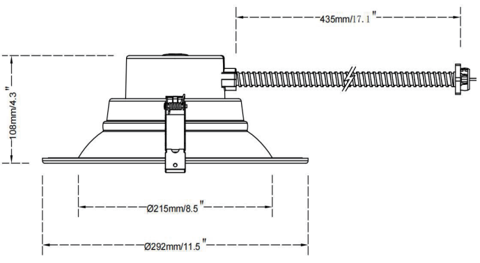 CDL06 downlight 10 inch size