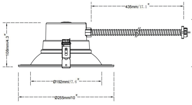 CDL06 downlight 8 inch size