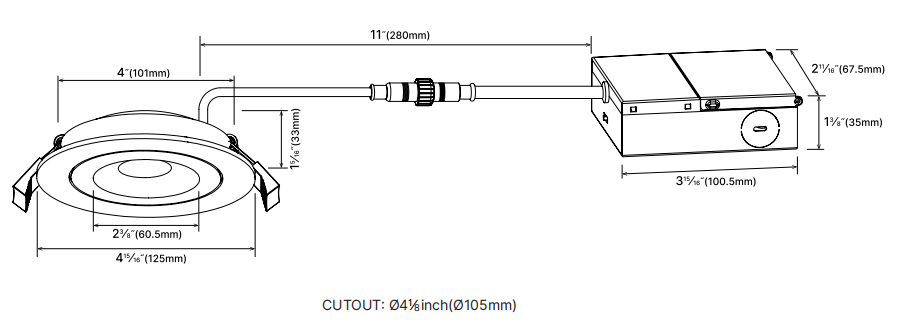 CL002 downlight 4 inch size