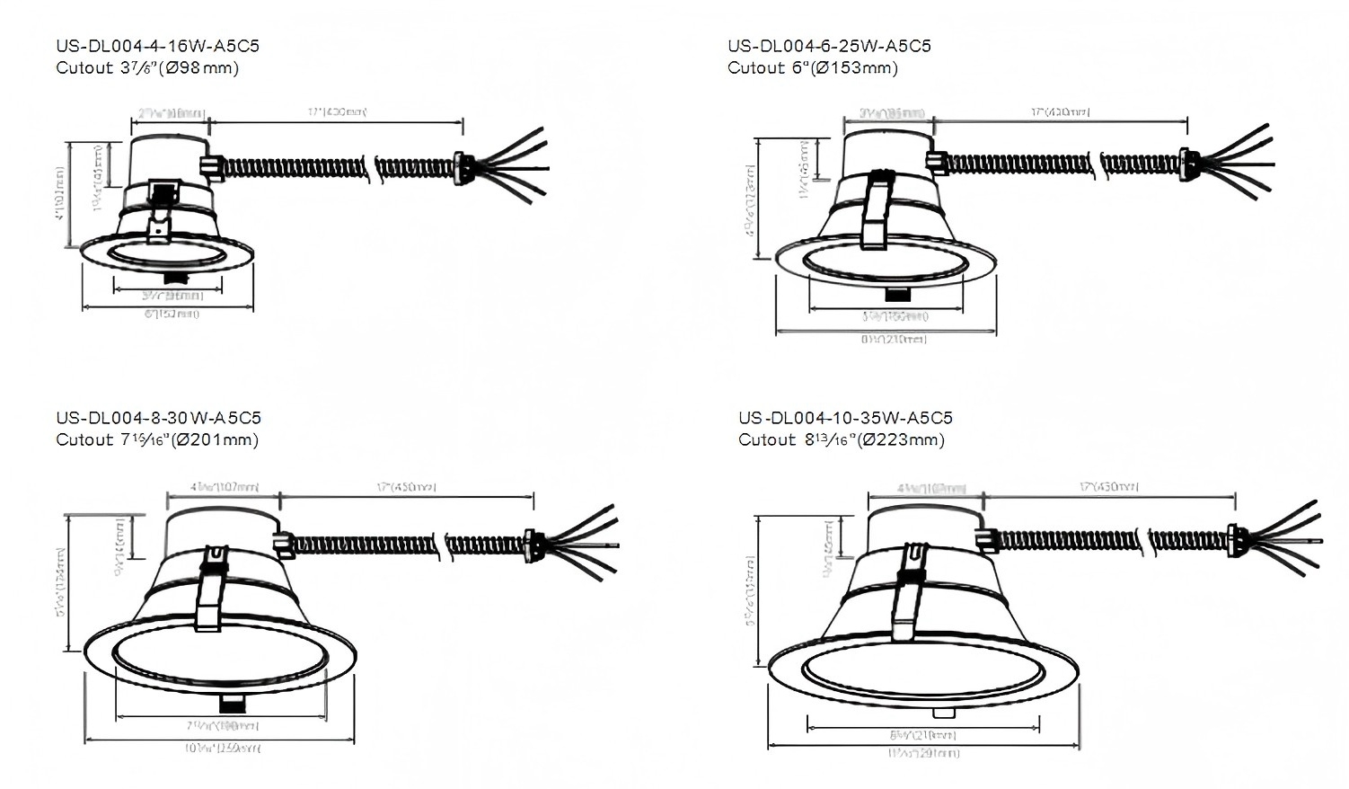 DL004 downlight 4&6&8&10 inch size(1)