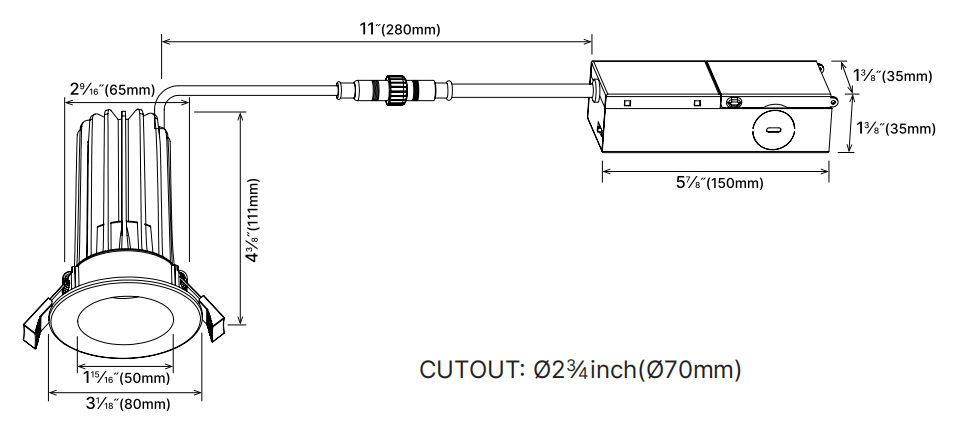 DL001A downlight 3 inch size 15W