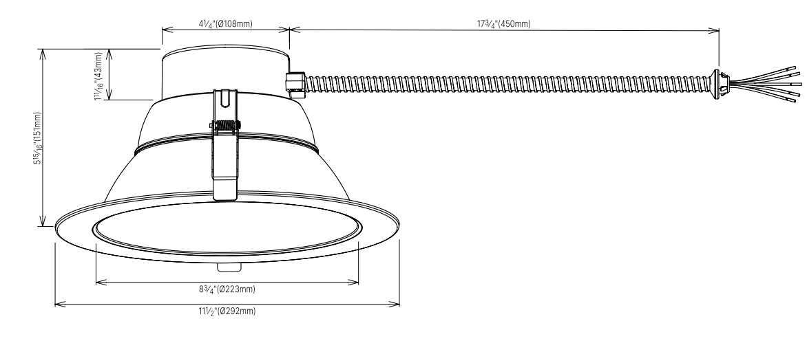 DL254 downlight 10 inch size