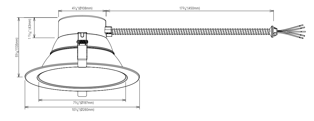 DL254 downlight 8 inch size