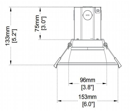 DL254J downlight 4 inch size
