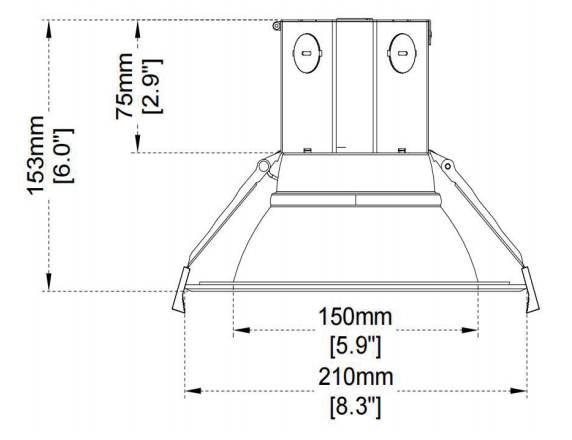 DL254J downlight 6 inch size