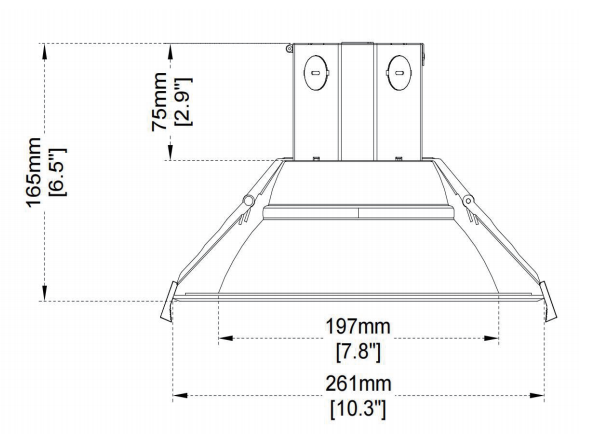 DL254J downlight 8 inch size