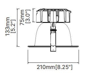 DL342 downlight 6 inch size