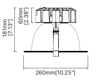 DL342 downlight 8 inch size