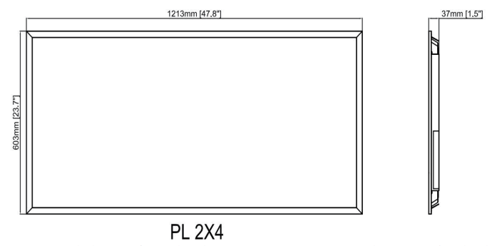PL panel light 2×4 size