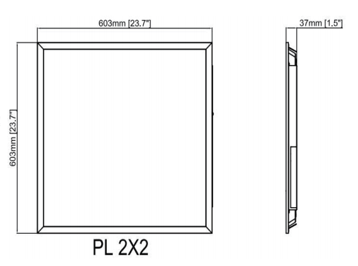 PL panel light 2×2 size