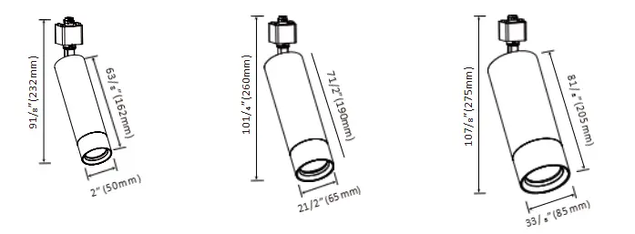 TL005 LED Track Light 50 65 85 inch size