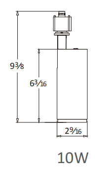 TL228 10W track light size
