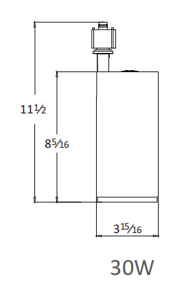 TL228 30W track light size